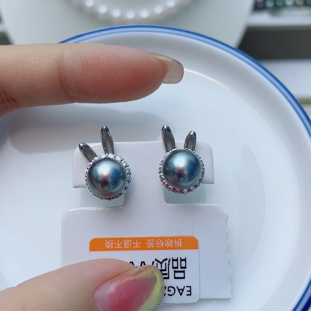 耳饰海水珍珠银S925镶嵌w69
