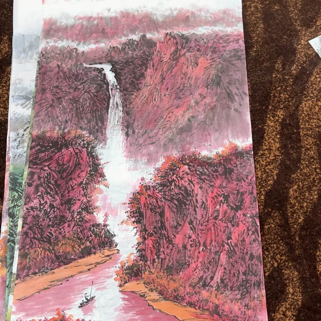 国画广成子老师四尺绘画