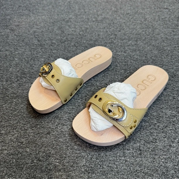 未使用 GUCCI/古驰 木底拖鞋35码/3003