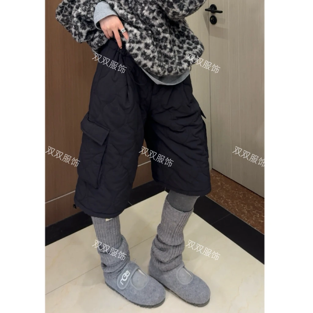 【SSOUHAN】慕尼黑直筒 压棉休闲百搭洋气款工装五分裤加厚保暖
