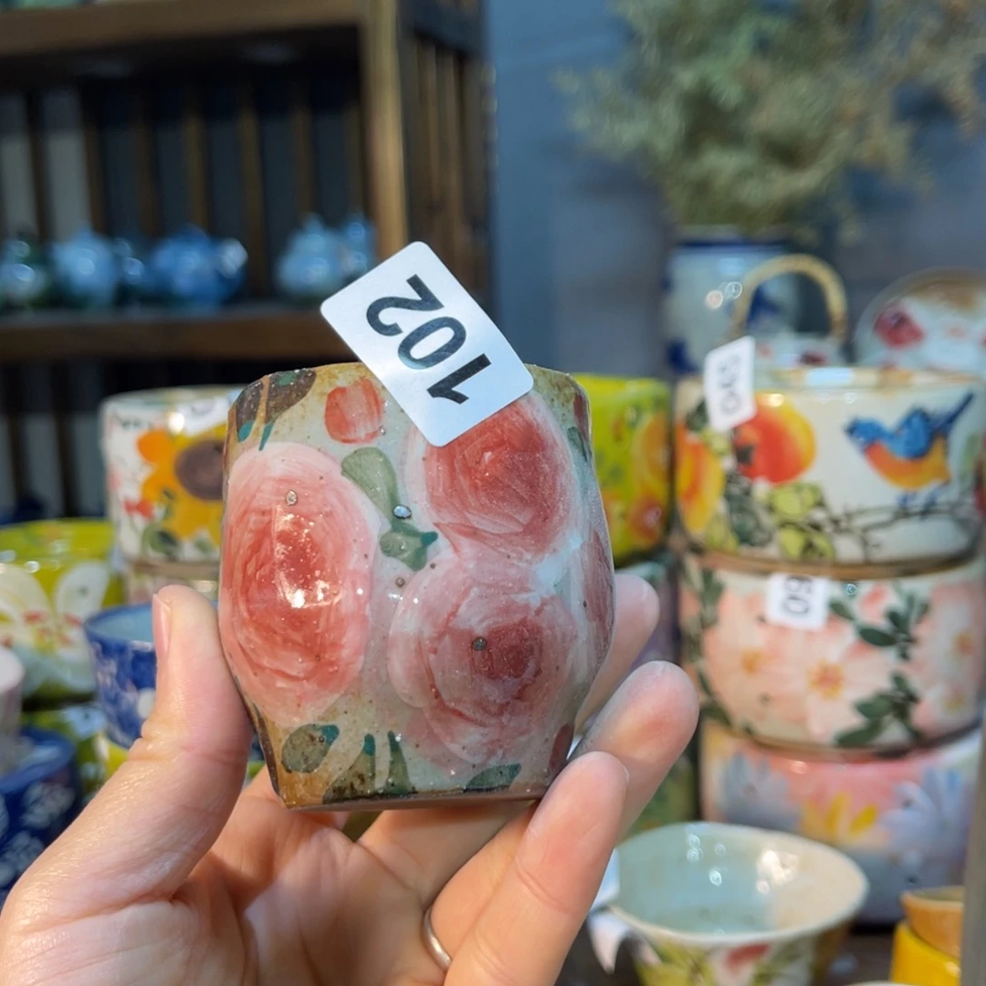 杯素浅陶瓷手工手绘