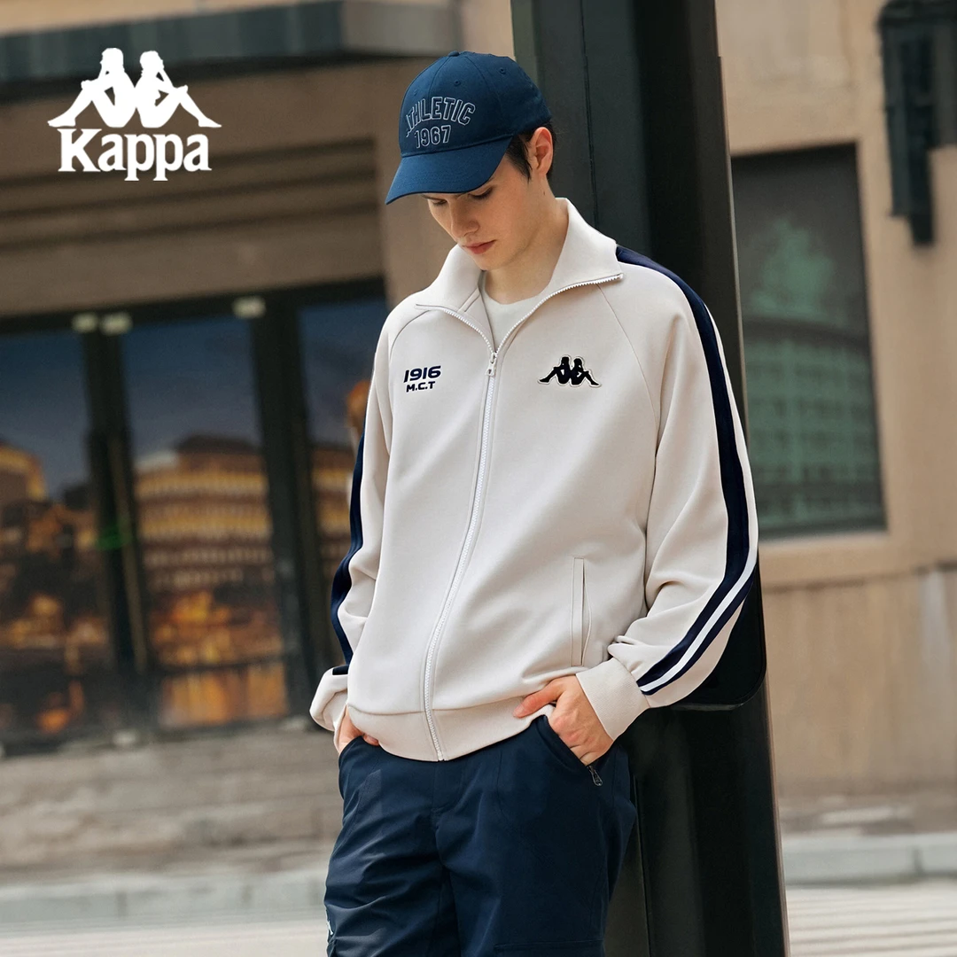 Kappa卡帕背靠背针织宽松开衫男新款运动复古休闲外套女组合套装