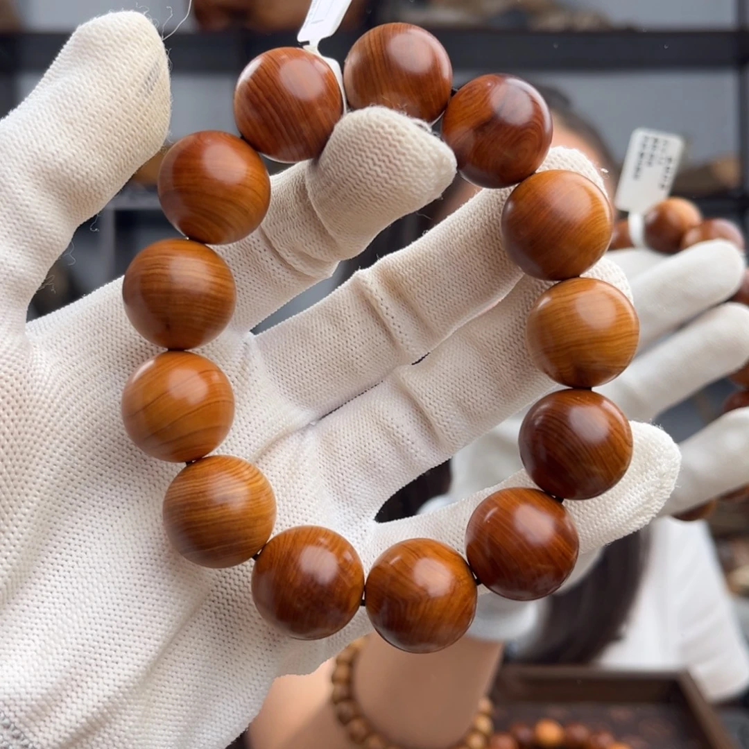 葡***酒手串/手链柏木（崖柏） 红黑油蚕丝1.8碳化板根料药香32.7