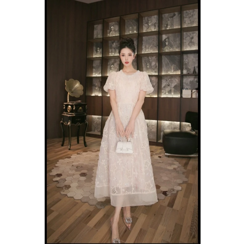 六爻定制 法式赫本风名媛显瘦优雅时尚连衣裙 45193