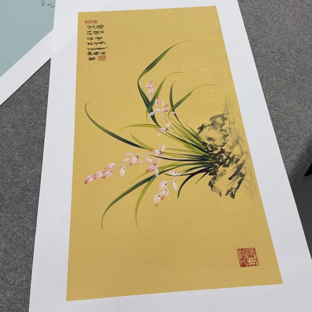 国画国画立体兰花