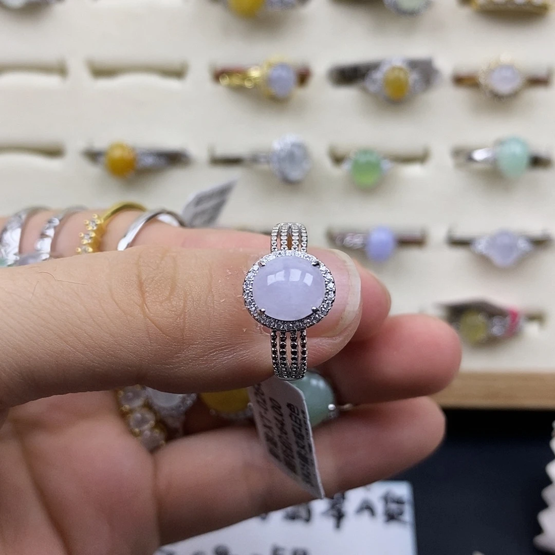 翡翠银S925镶嵌戒指