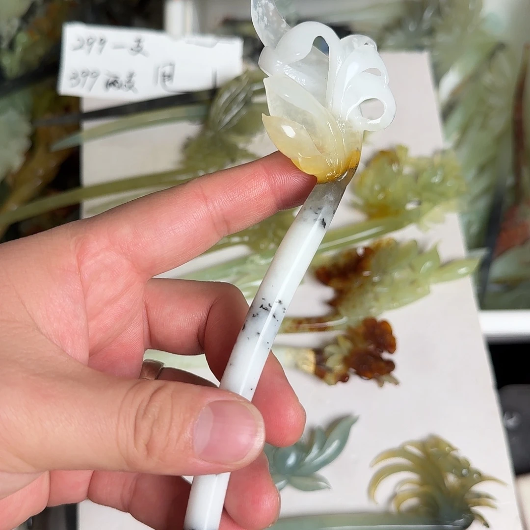 蛇纹石玉未镶嵌发饰