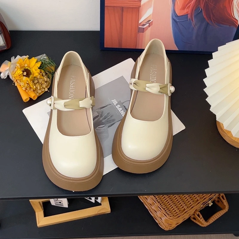 网红仙女风玛丽珍单鞋女厚底2025年秋季新款百搭浅口乐福鞋