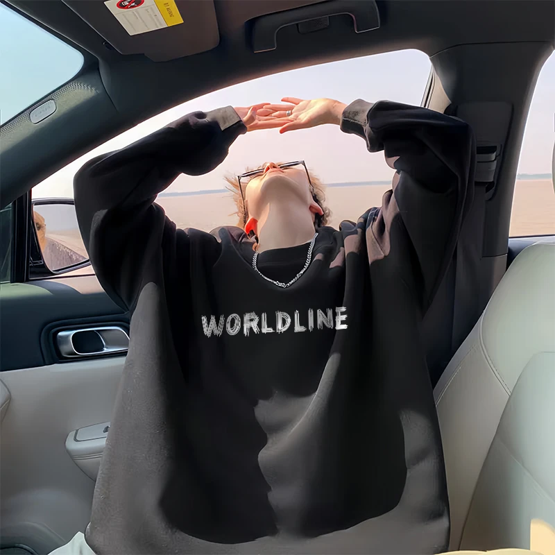 【重磅500G】秋季男士卫衣2025新款美式潮牌宽松套头秋冬长袖外套潮