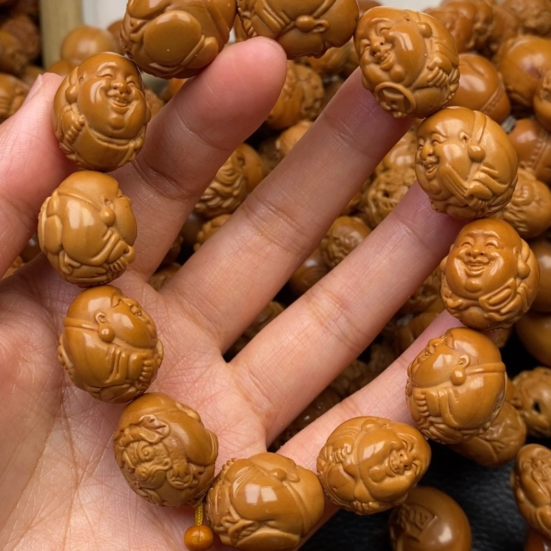 秋***律橄榄核手串多宝社会弥勒