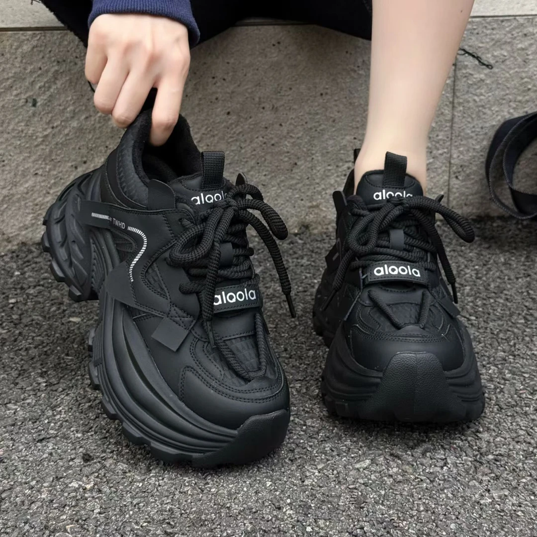 9869-3真皮老爹鞋系带时尚休闲鞋运动休闲鞋休闲风秋季深口秋冬