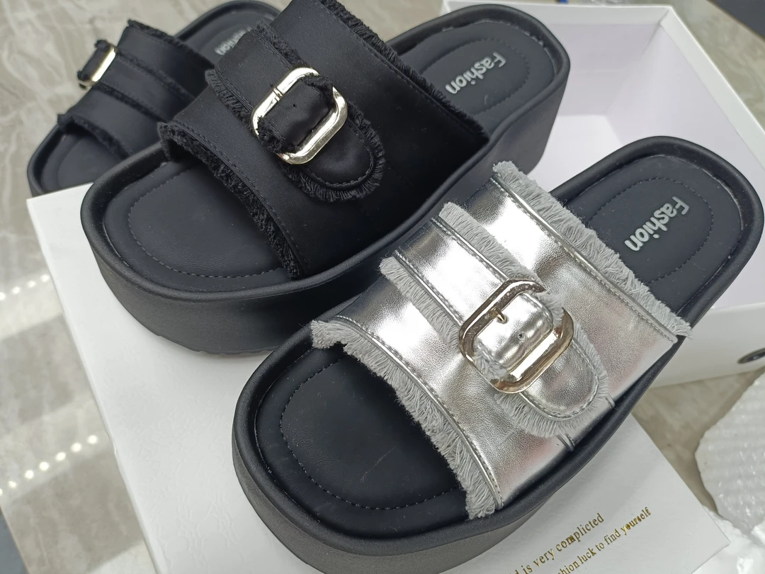 厚底拖鞋女外穿配裙子松糕沙滩一字拖3301