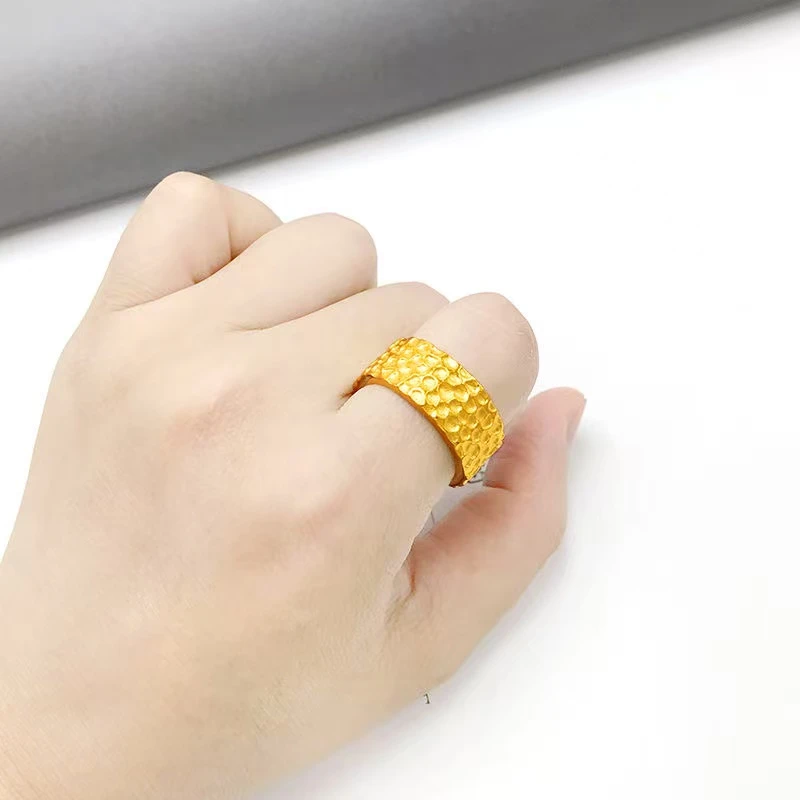 抖音好物戒指 纸醉金迷锤纹戒指经典百搭时尚潮流