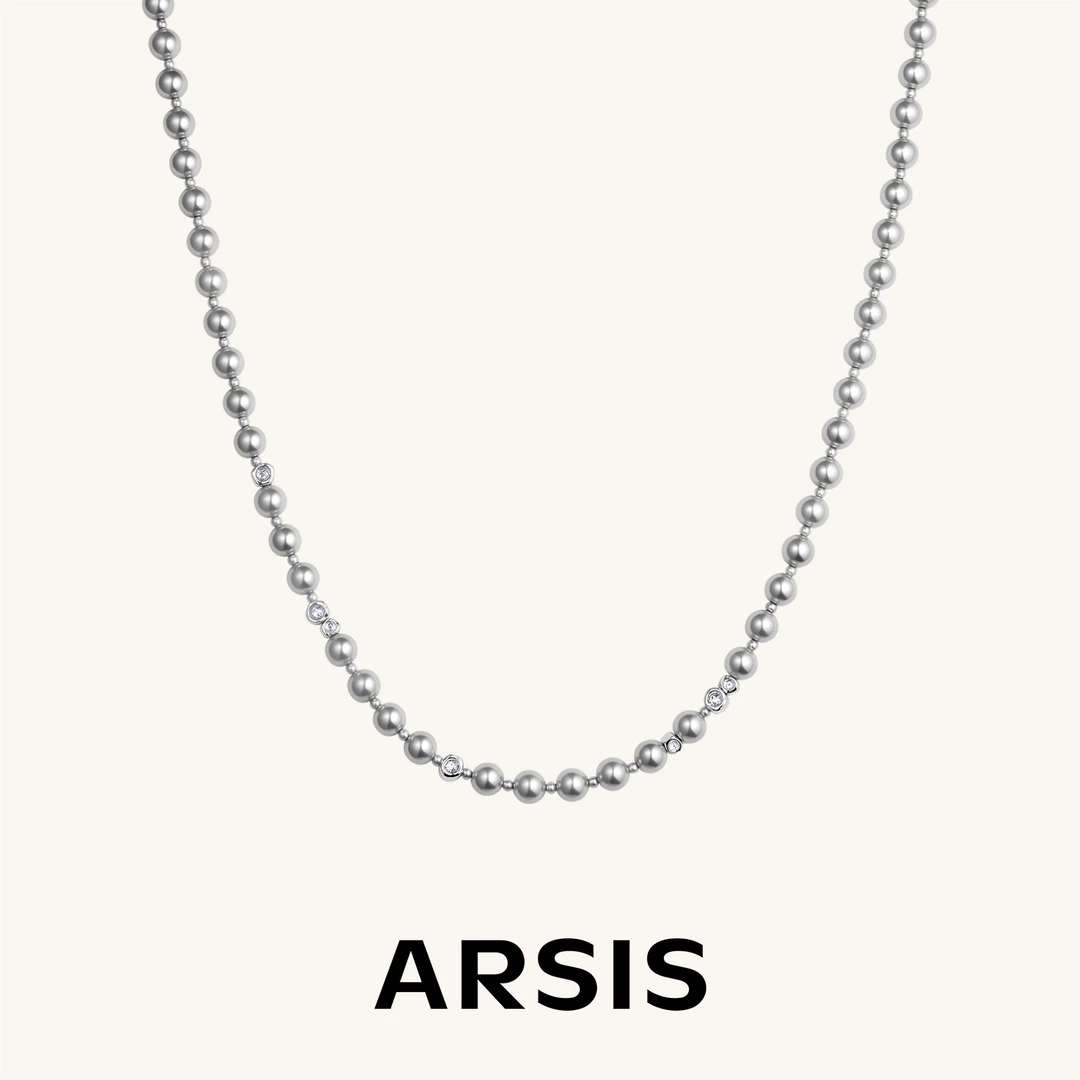 ARSIS流光系列极光隔珠项链气质链百搭坠链手工时尚素款细款基础