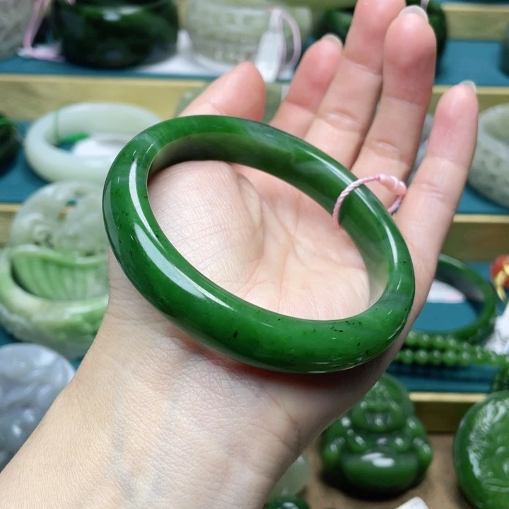 和田玉手镯59+圈口 编号31未镶嵌