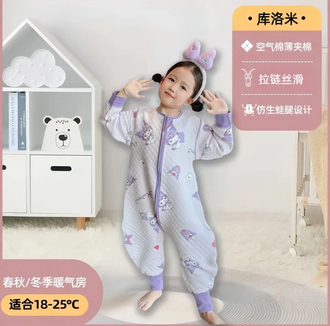 宝宝连体睡衣秋冬款纯棉儿童保暖睡袋春秋夹棉男童女童连身居家服