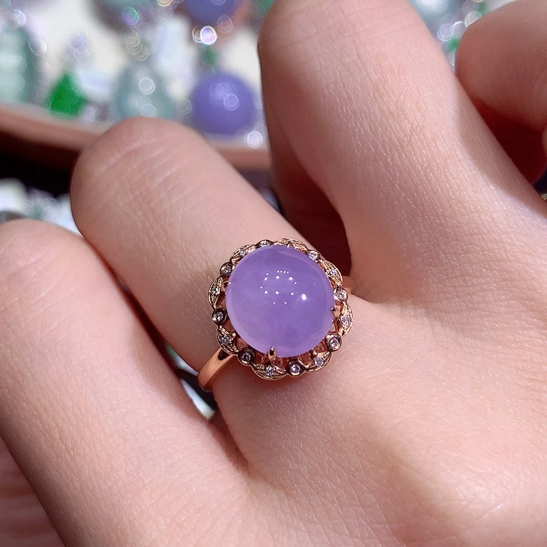 吊坠(不含链)18K金镶嵌翡翠