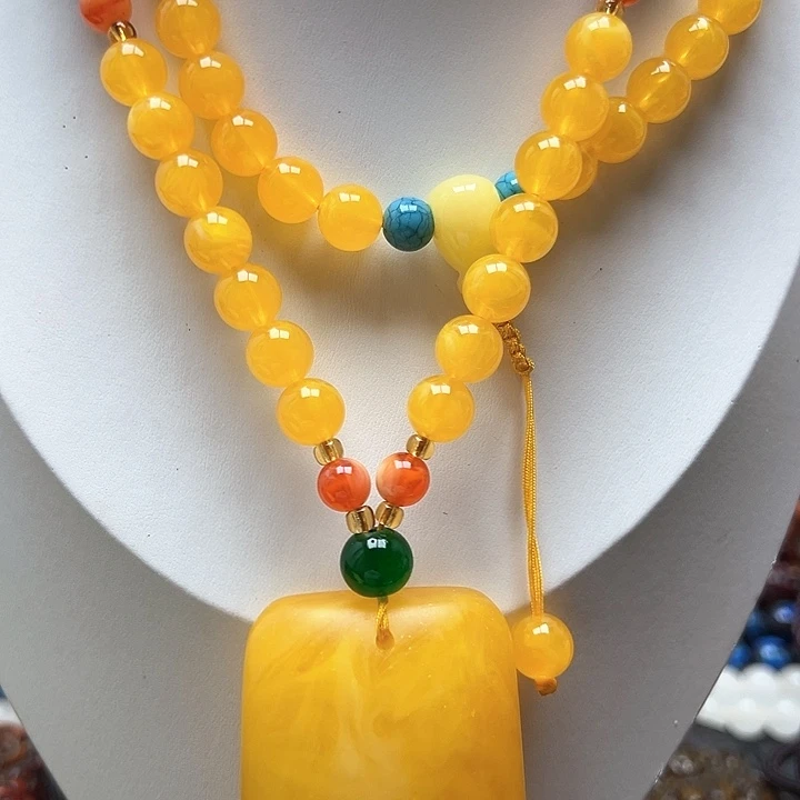 琥珀未镶嵌颈饰琥珀蜜蜡手串手链