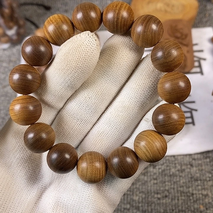 檀香木手串/手链老山檀香黑肉满纹树心老料1.5沉水