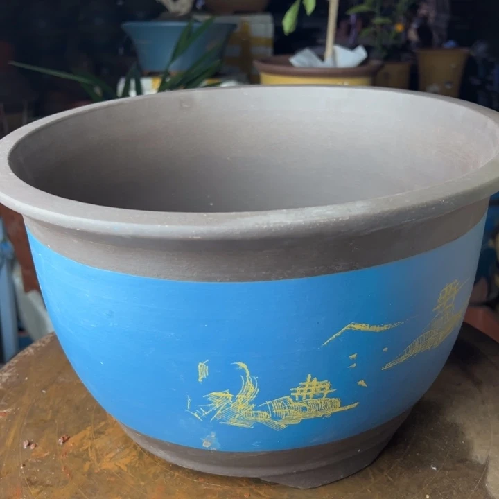 紫砂宜兴紫砂蓝色山水36