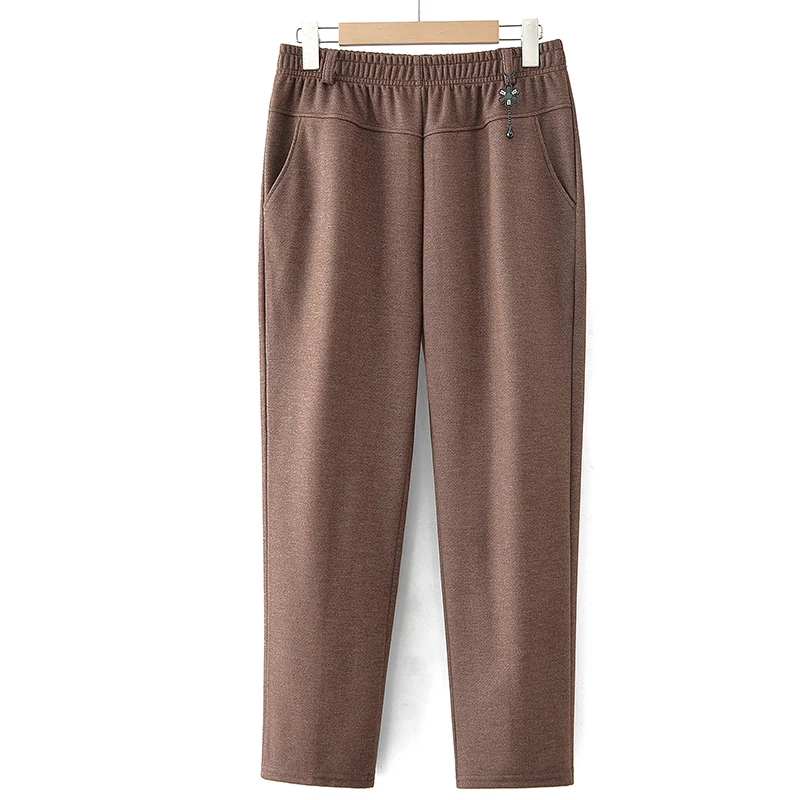 中老年人女装直筒裤子妈妈松紧腰长裤奶奶装春秋裤夏季弹力休闲裤