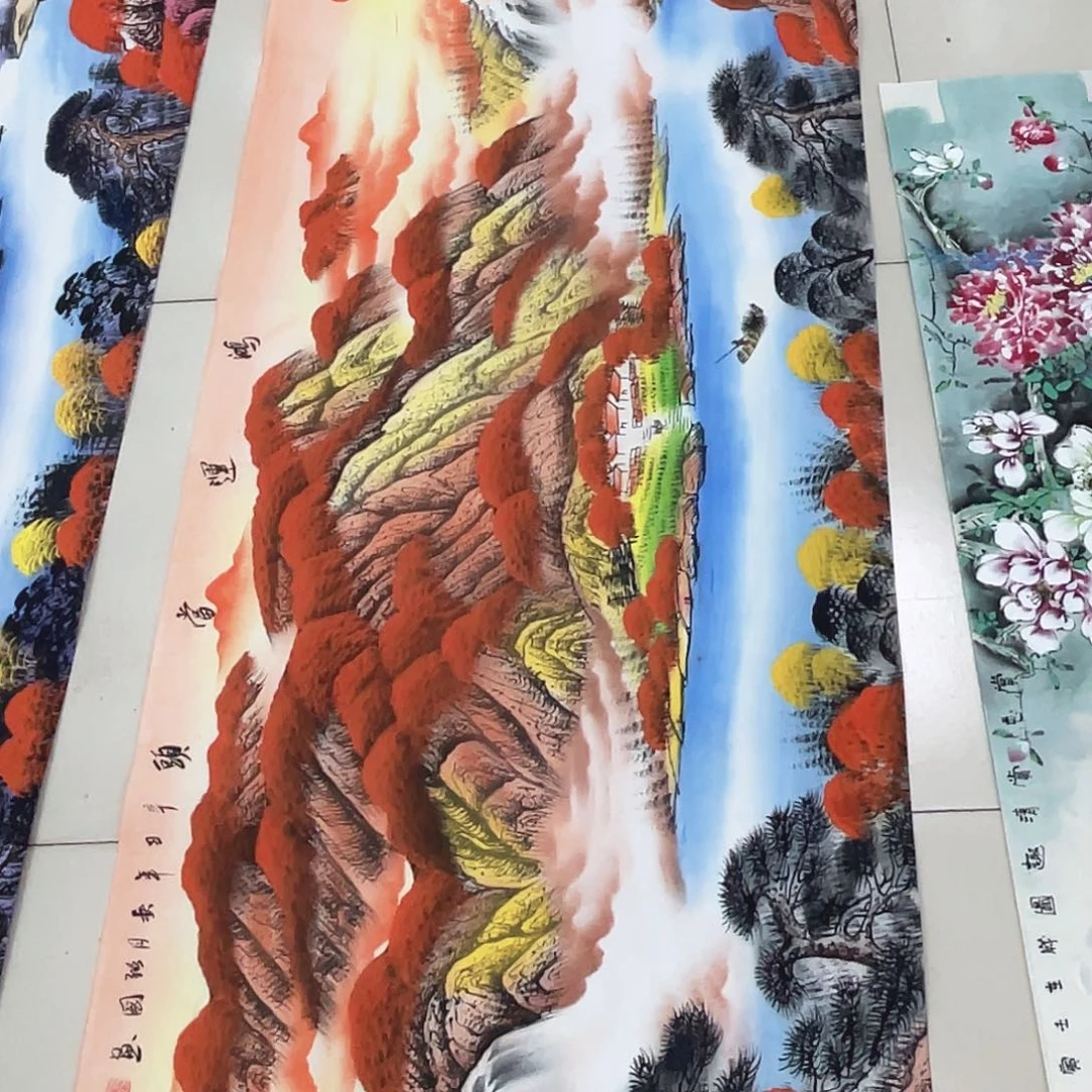 国画纯手绘山水花鸟