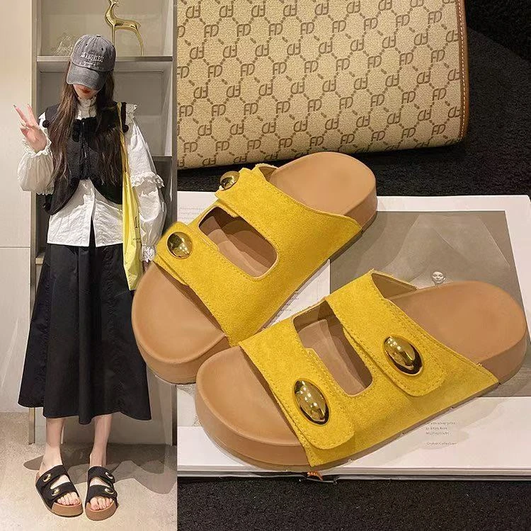 30号厚底凉拖女款2025夏季爆款【A701】增高休闲时尚百搭博肯一字拖