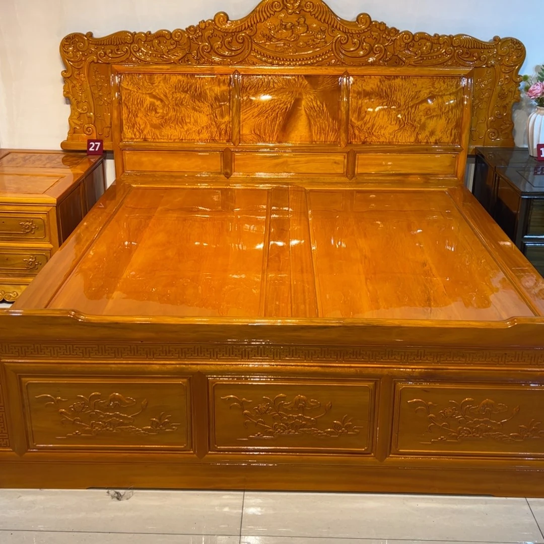 用***7木质类金丝楠高低床三件套