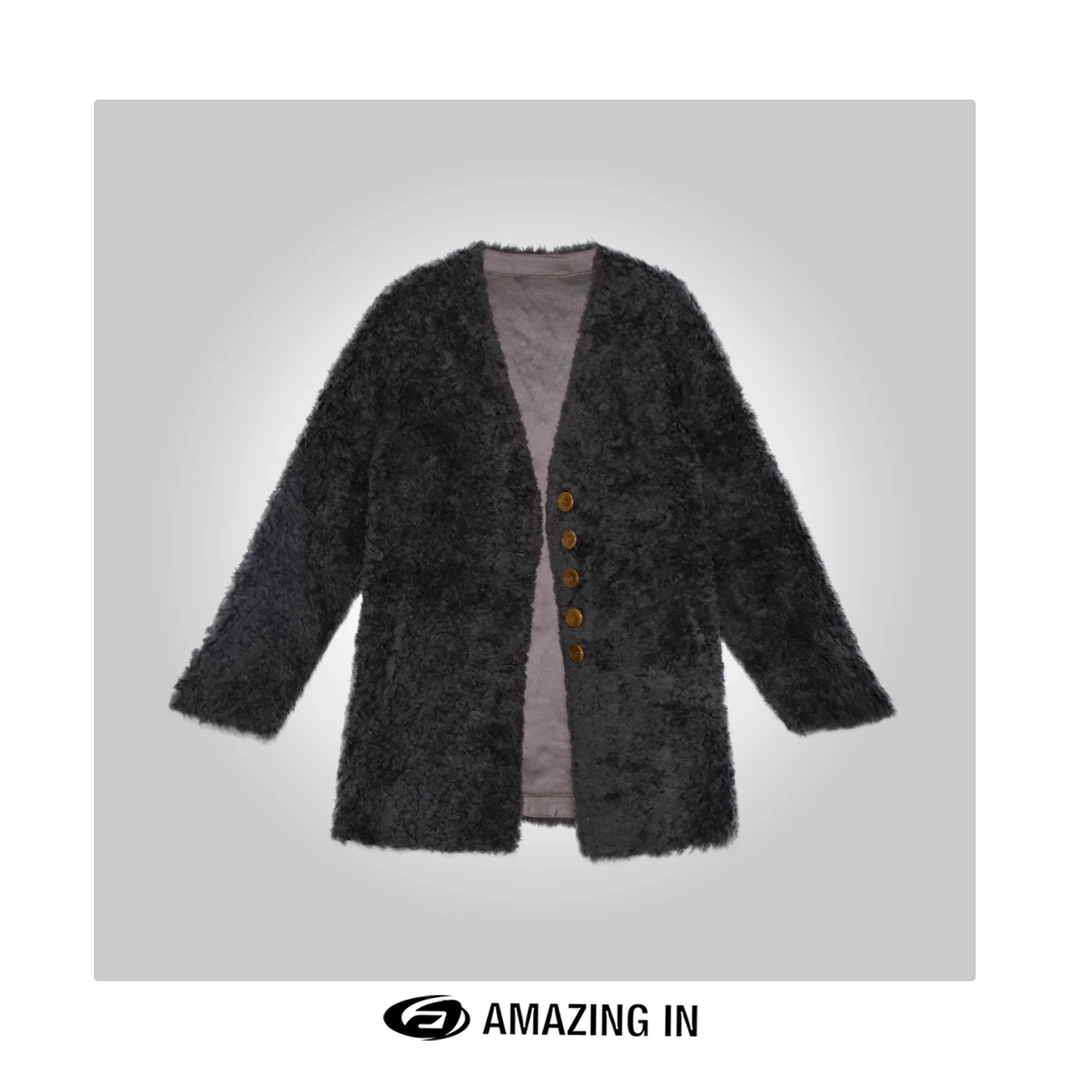 AMAZING IN | 1oo%羊毛 | 麂皮绒双口袋外套女A241012-LMT-2085D