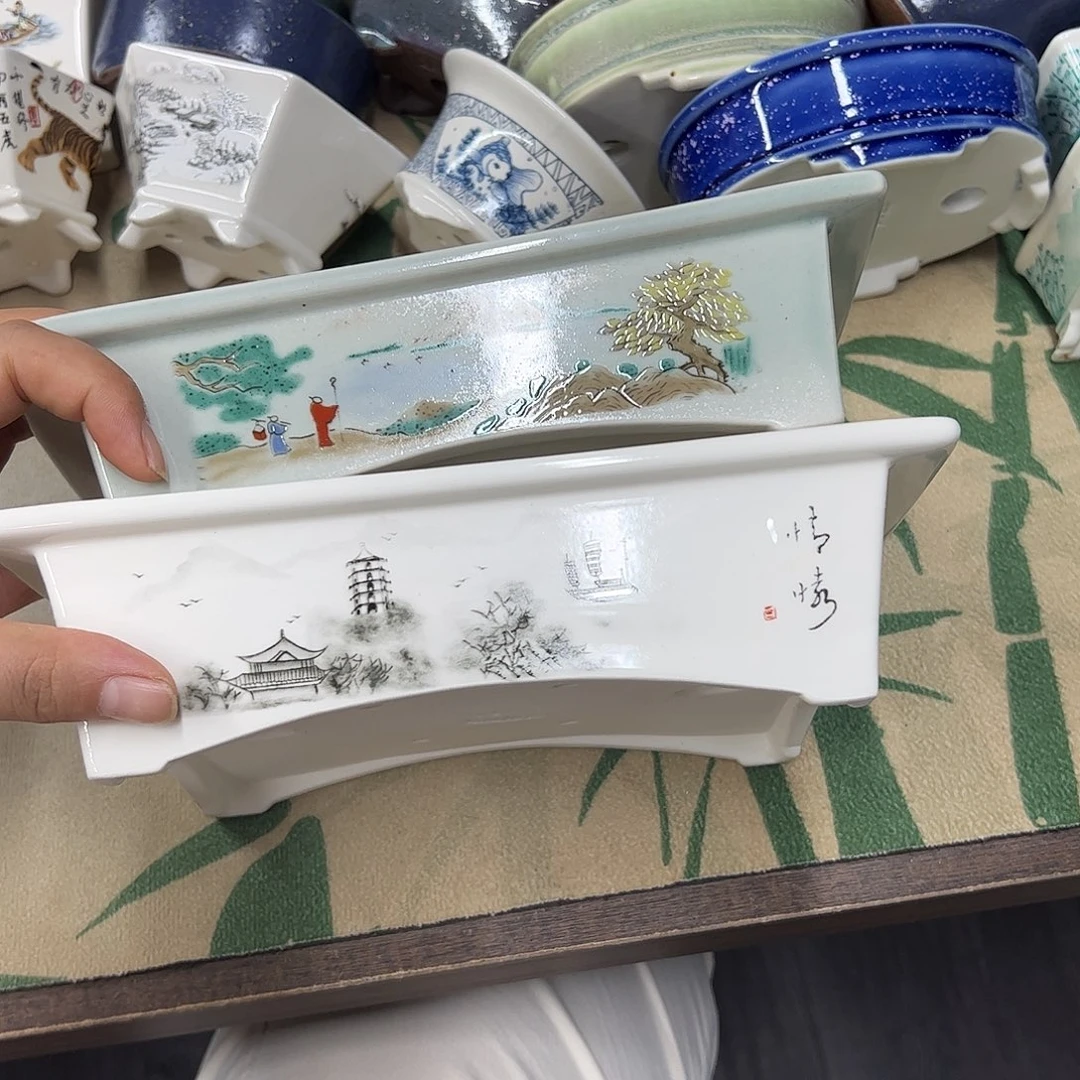 紫砂花盆216号瑕疵2个处理介意勿拍