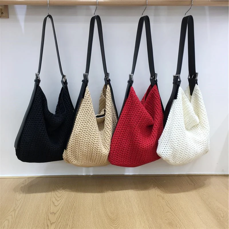 小众设计手工编织包休闲慵懒风度假风百搭单肩斜挎托特包