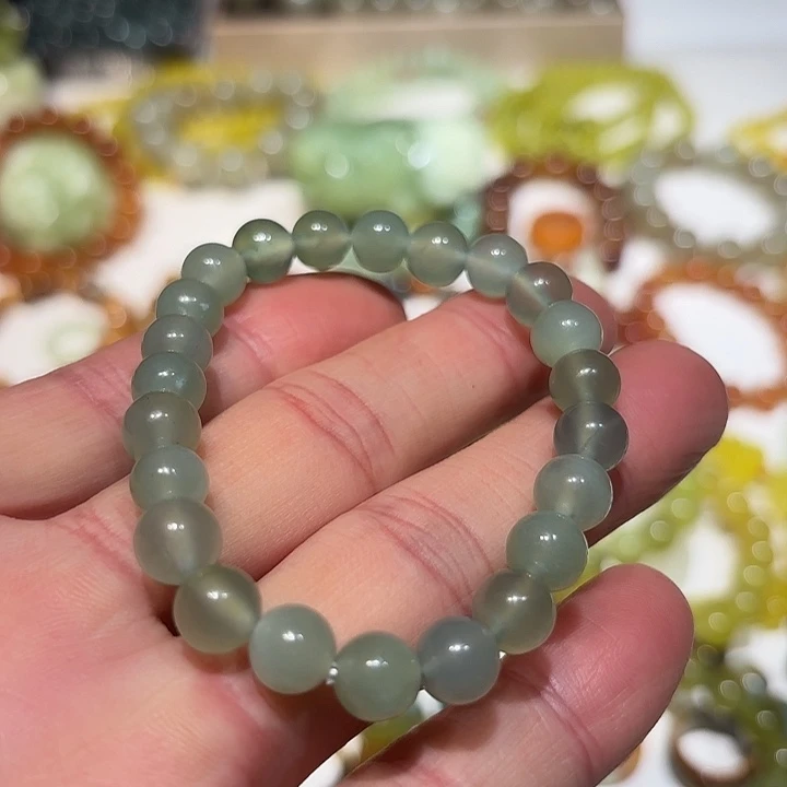 一***堂蛇纹石玉未镶嵌手串