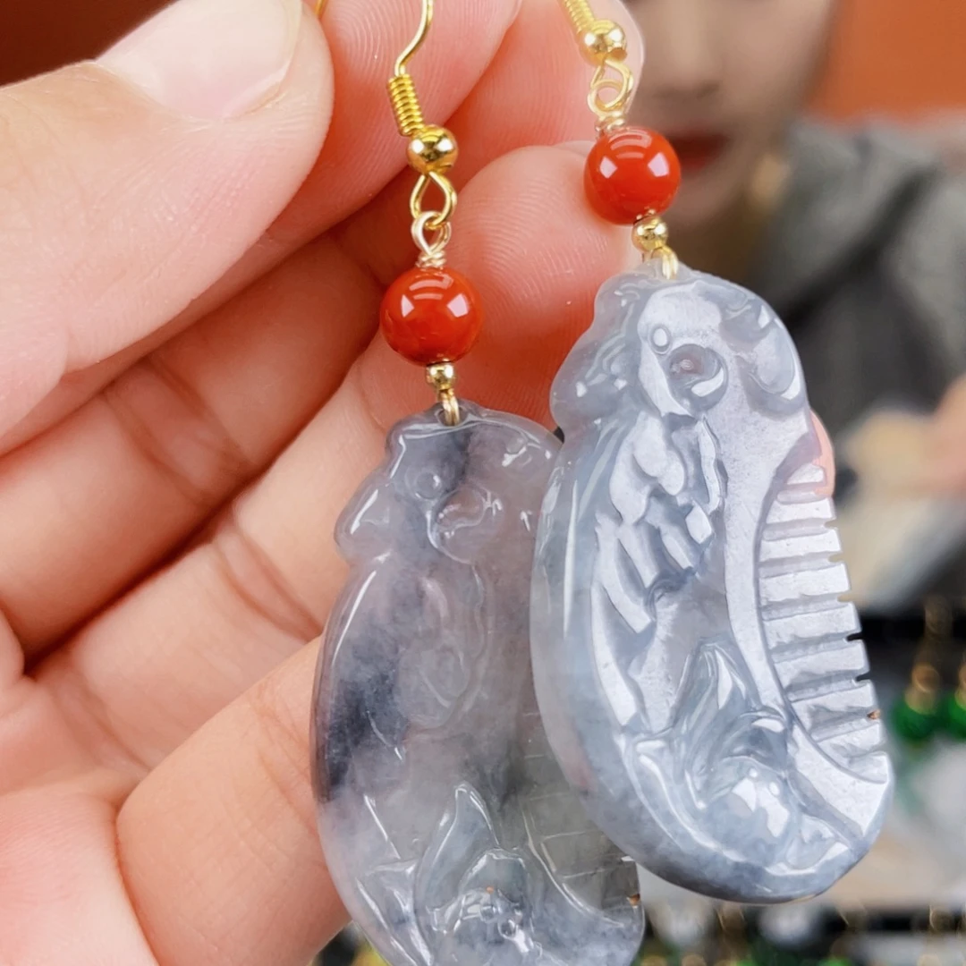 翡翠未镶嵌耳饰饰品
