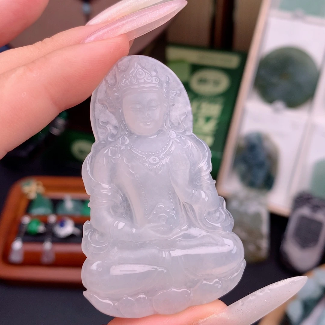 黑***卡颈饰未镶嵌翡翠度母