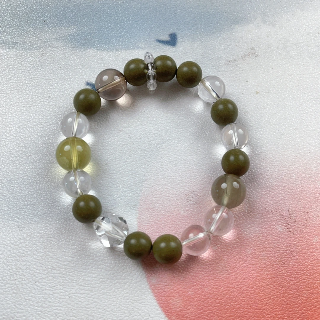 【珊木居】HXZ760JY TO-P系列 龙井茉莉合香珠1.0圆珠单圈手串