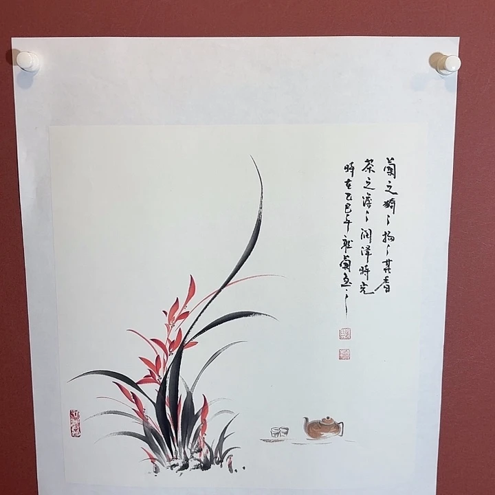 国画听兰老师花鸟