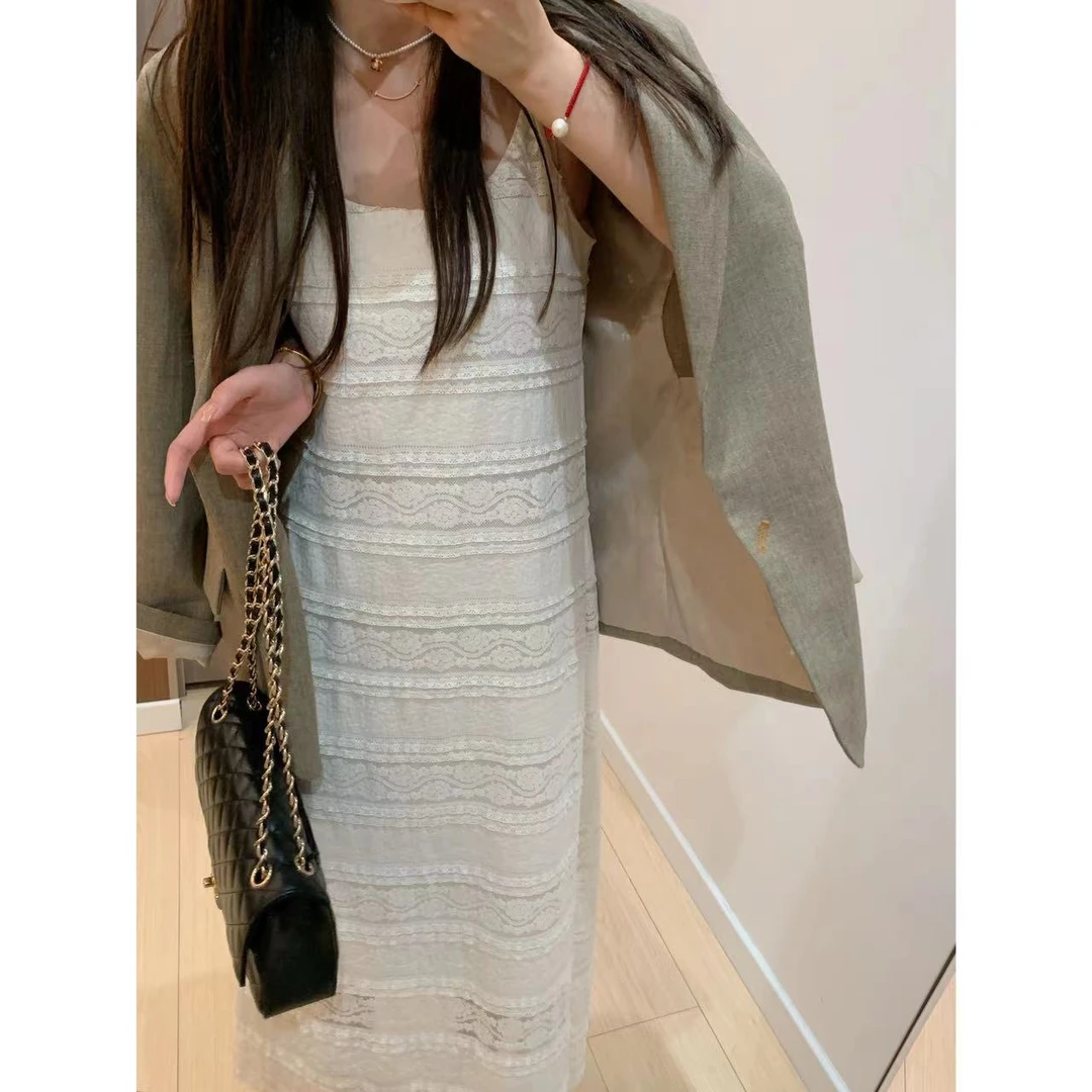 【唐小木】气质百搭吊带裙女装连衣裙小香风显瘦网红白色L0503