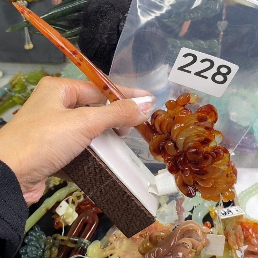 【闪购商品】岫玉发饰未镶嵌蓝*