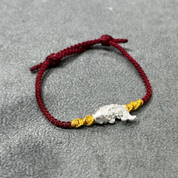足银手链 【七七严选】足银999鲤鱼红绳手链TQ2