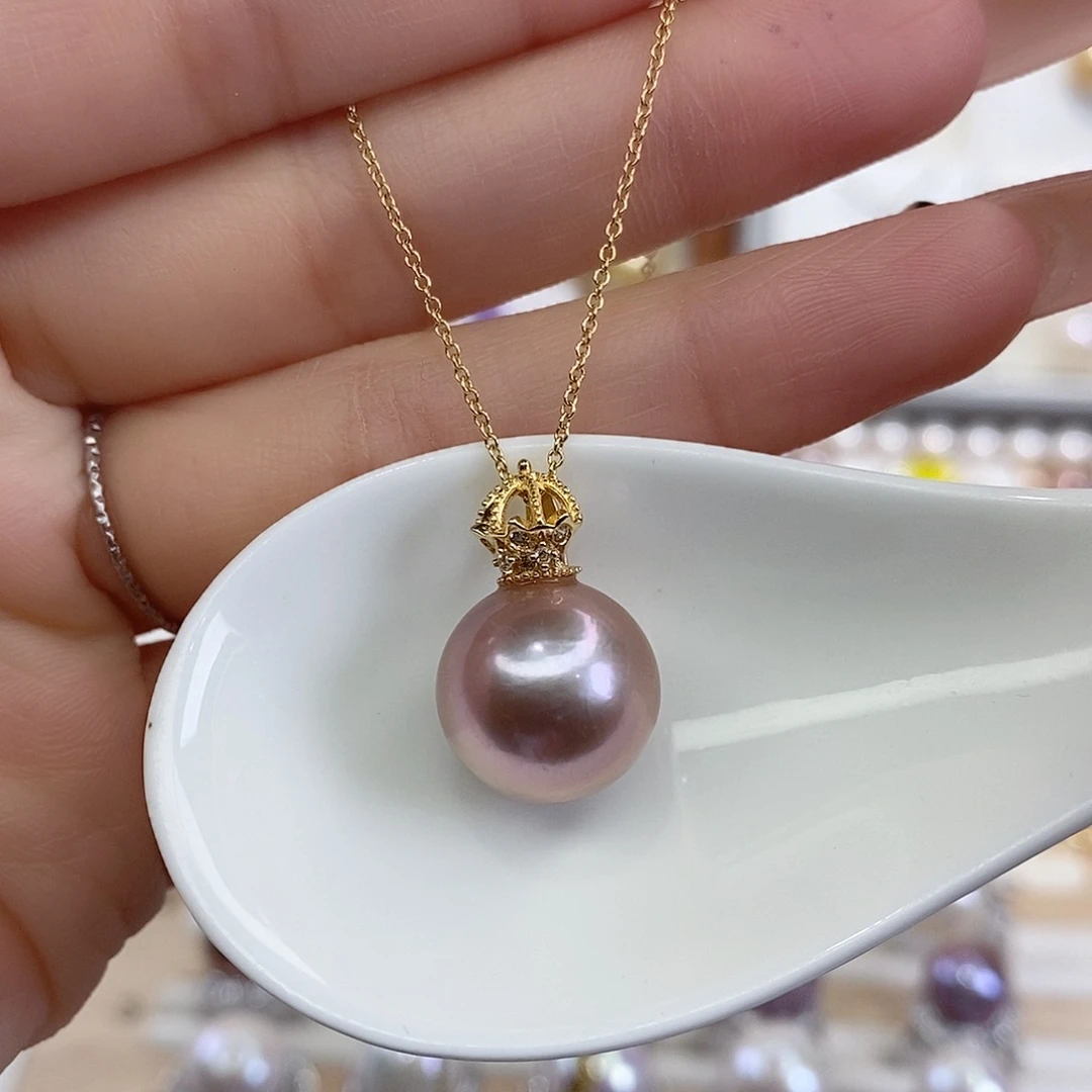 淡水珍珠银S925镶嵌颈饰F