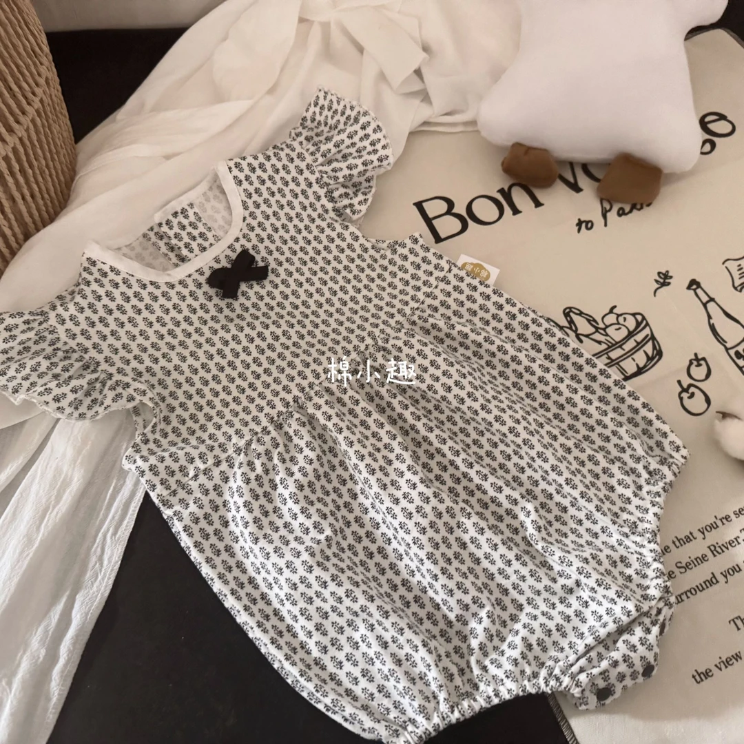 黑糖珍珠小飞袖包屁衣哈衣婴幼童时尚洋气清爽舒适夏款碎花