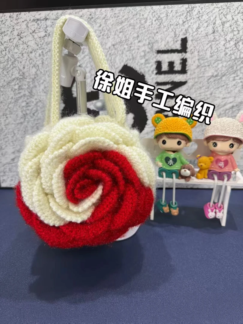 山茶花手工编织包包自己做手工钩织包（材料包不是成品）