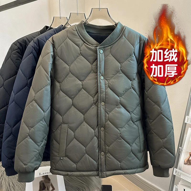 男士新款内胆棉衣冬季加绒加厚保暖棉袄韩版立领显瘦棉服