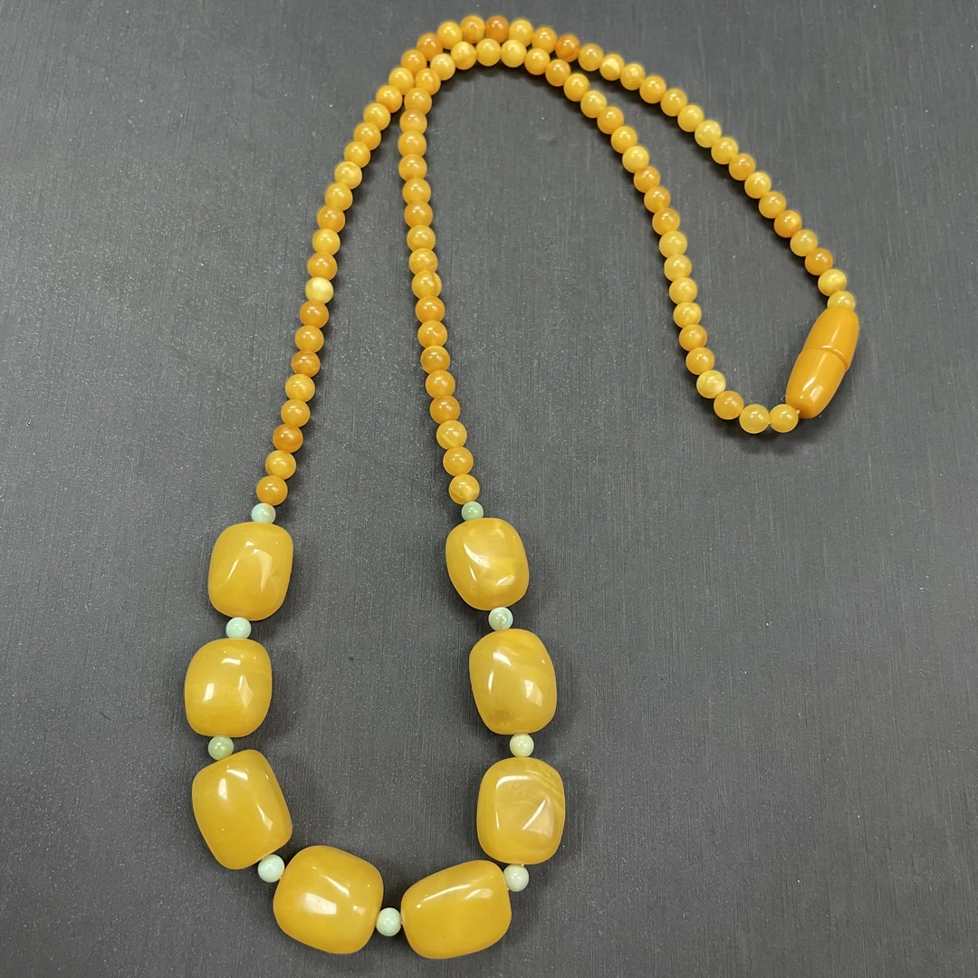 天香如易  天然蜜蜡随型锁骨链