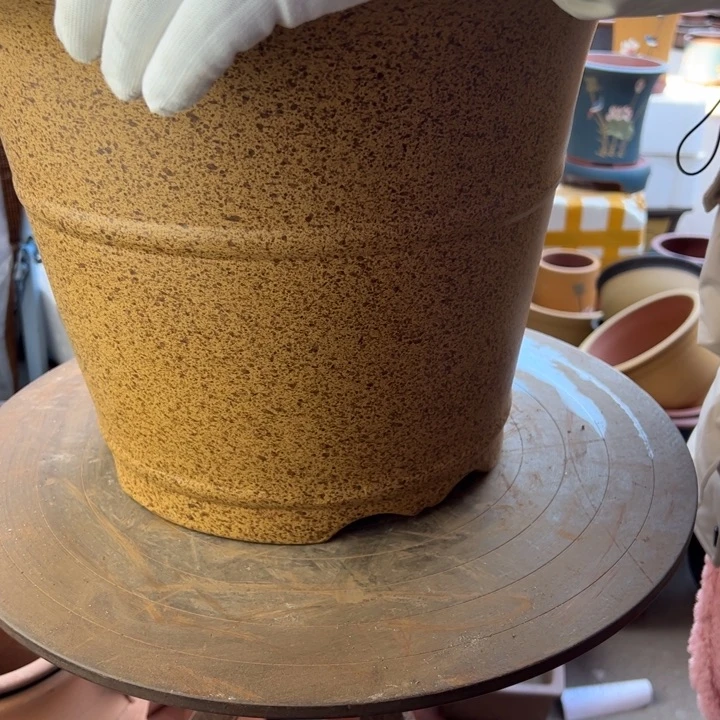 紫砂宜兴紫砂花盆高栏还原烧