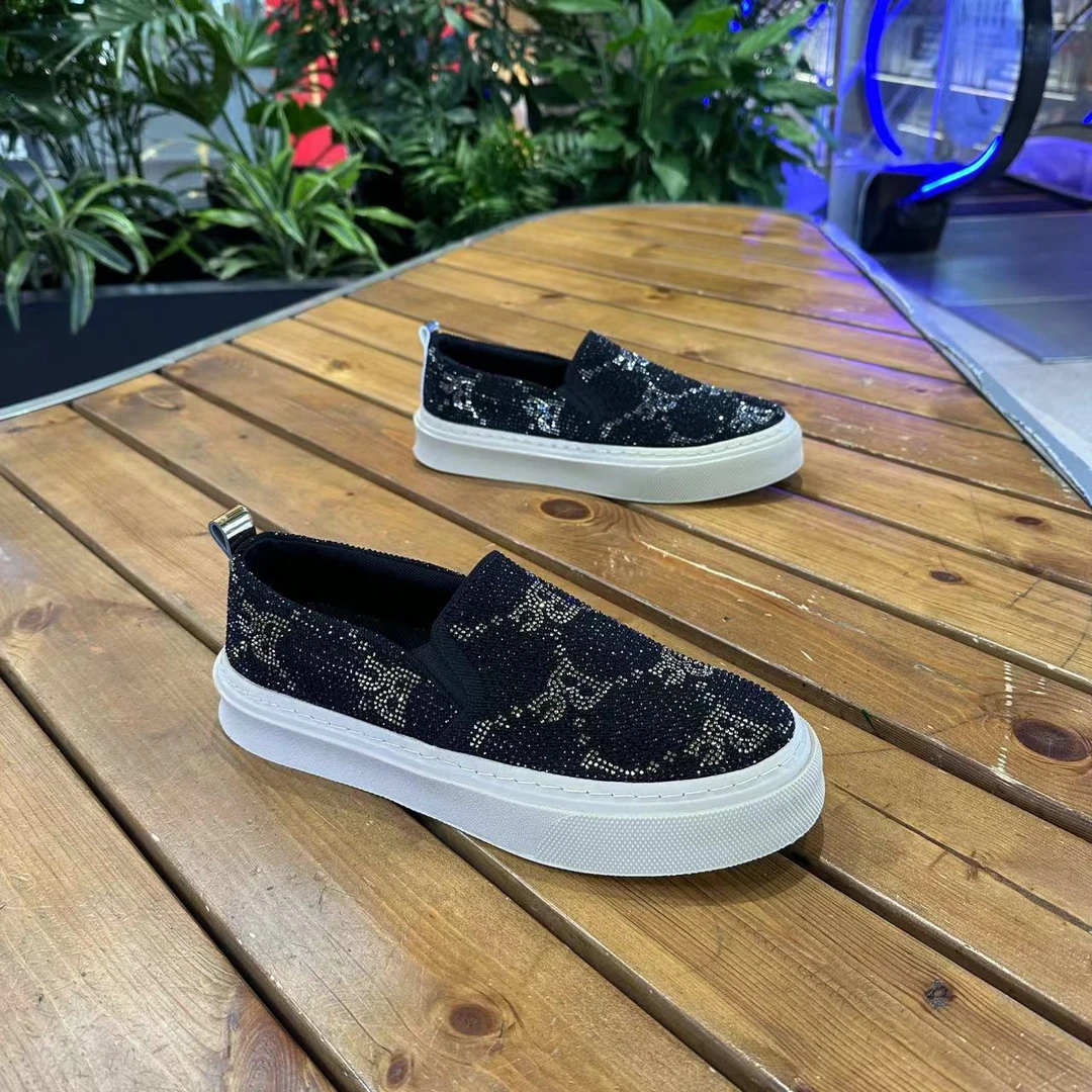 （单鞋）胶粘鞋烫钻圆头一脚蹬透气布鞋潮鞋潮流老北京布鞋夏夏季