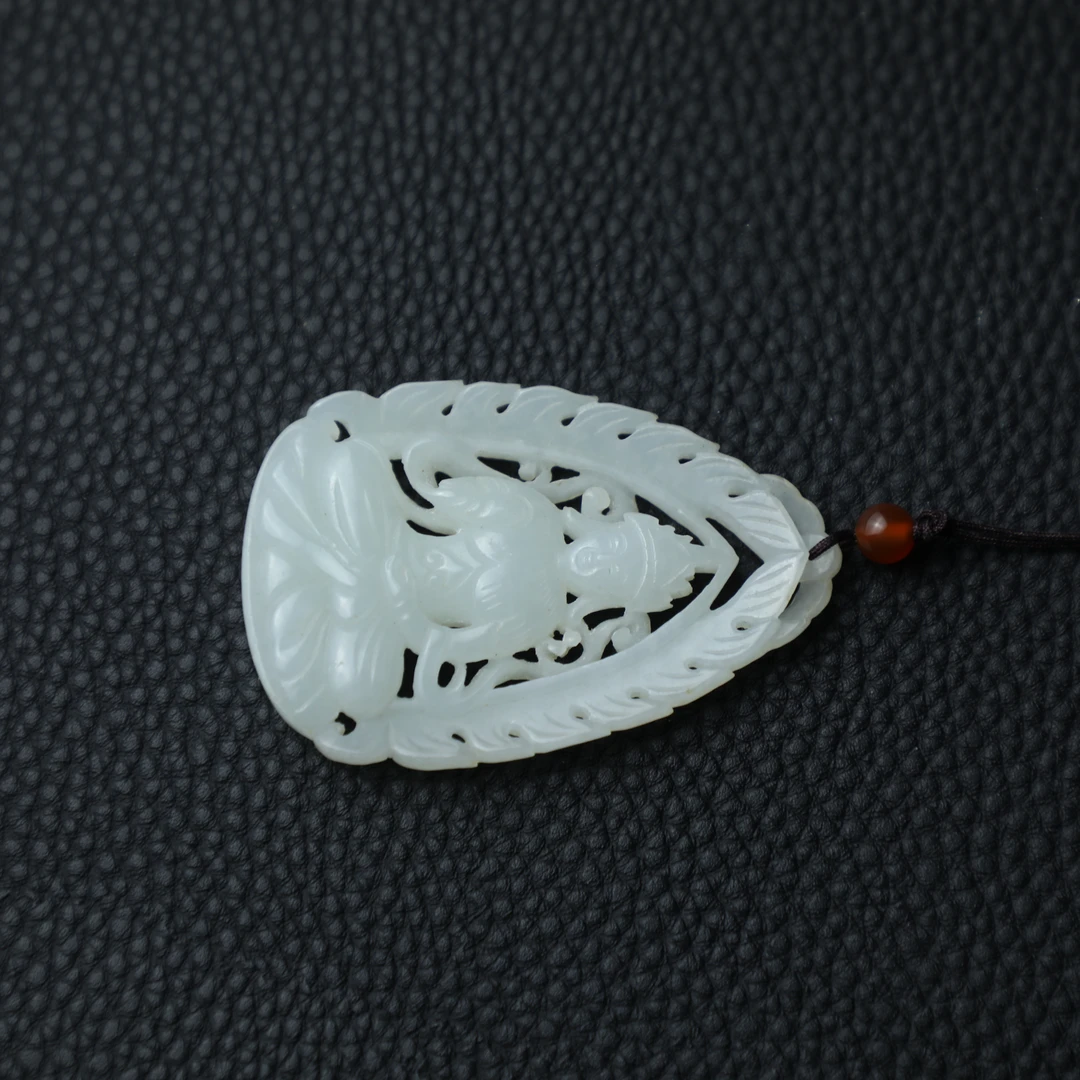 TCWWA07975清晚和田白玉镂空佛牌
