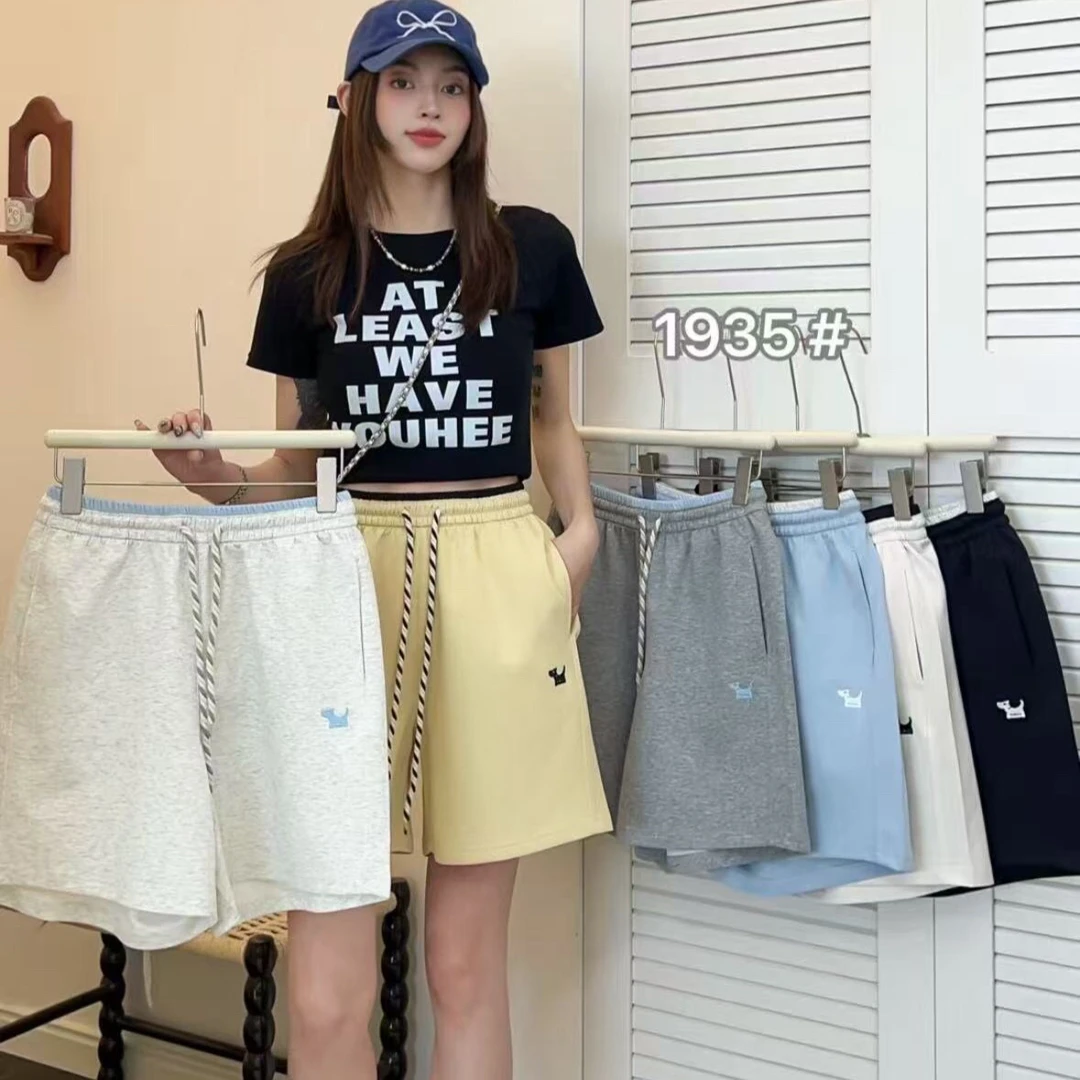 格姐家~新款夏季撞色腰小狗女士宽松韩版短裤1935