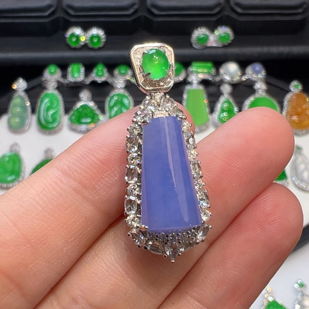 翡翠18K金镶嵌吊坠(不含链)收到货48小时鉴赏期