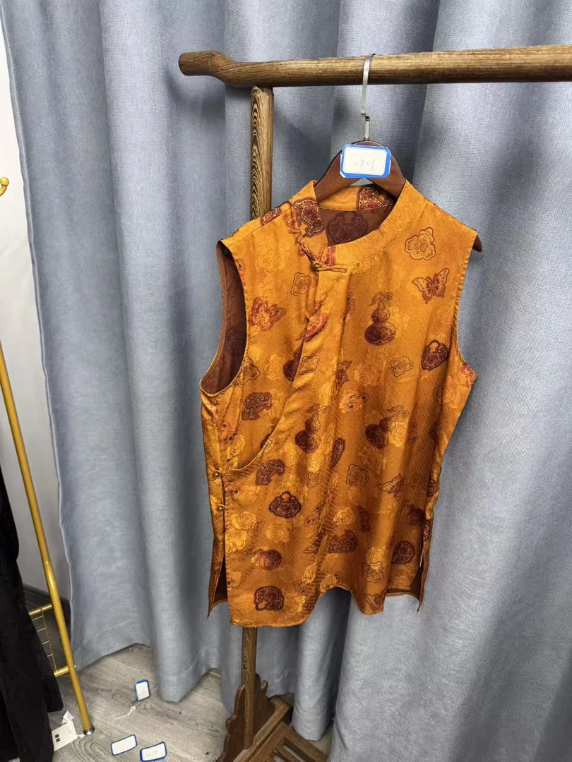 （瑕疵）夏季新款时尚简约新中式桑蚕丝奥黛提花上衣女L826